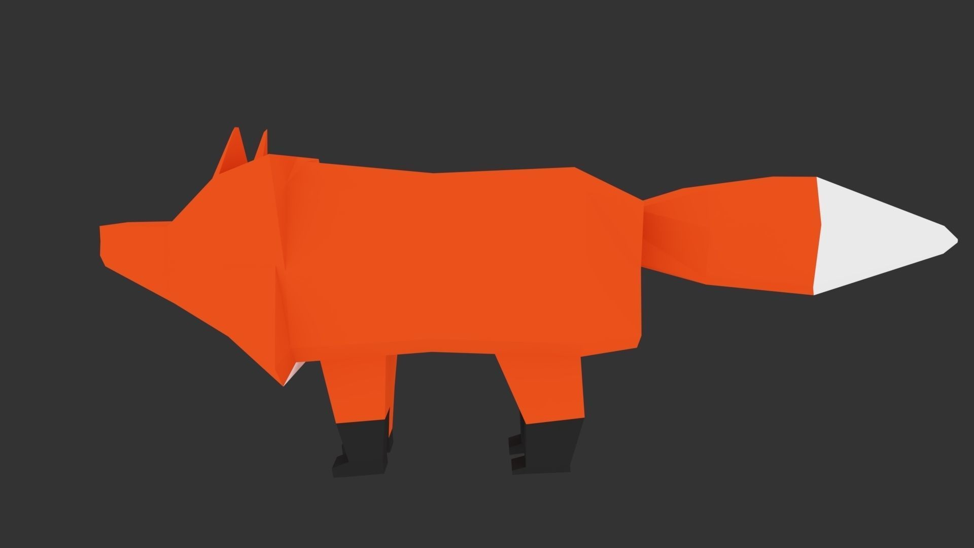 Low-Poly Fox Animation Rig Low-poly 3D model_1