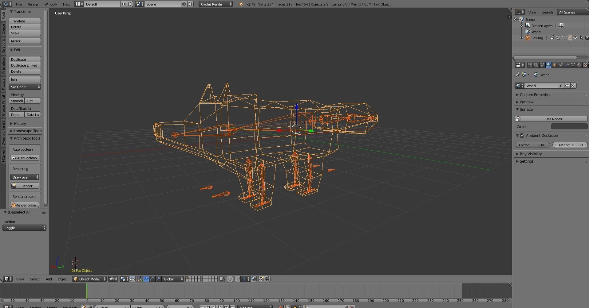 Low-Poly Fox Animation Rig Low-poly 3D model_6