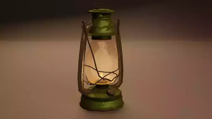 Low-poly kerosene lamp Low-poly 3D model
