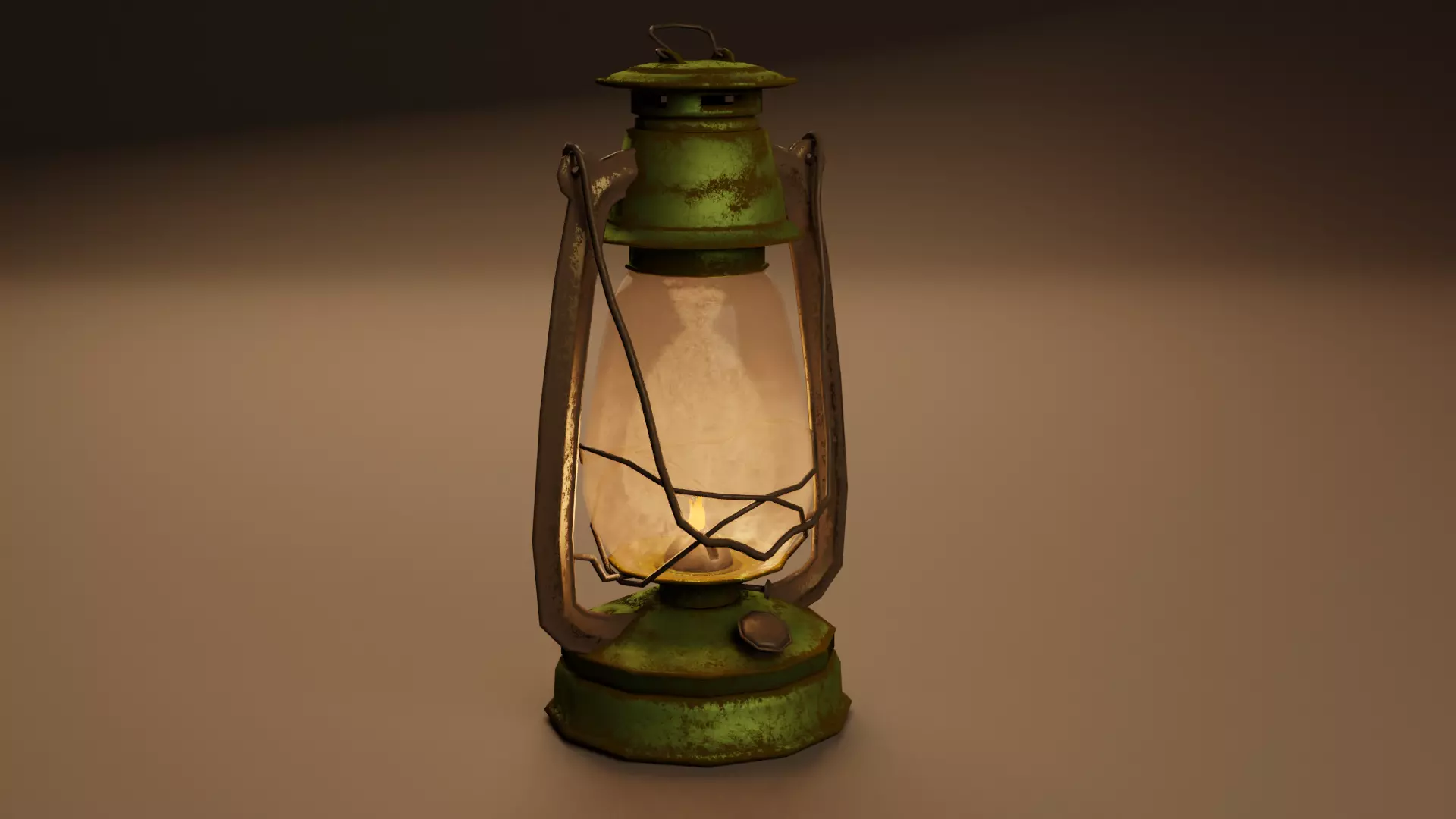 Low-poly kerosene lamp Low-poly 3D model_0