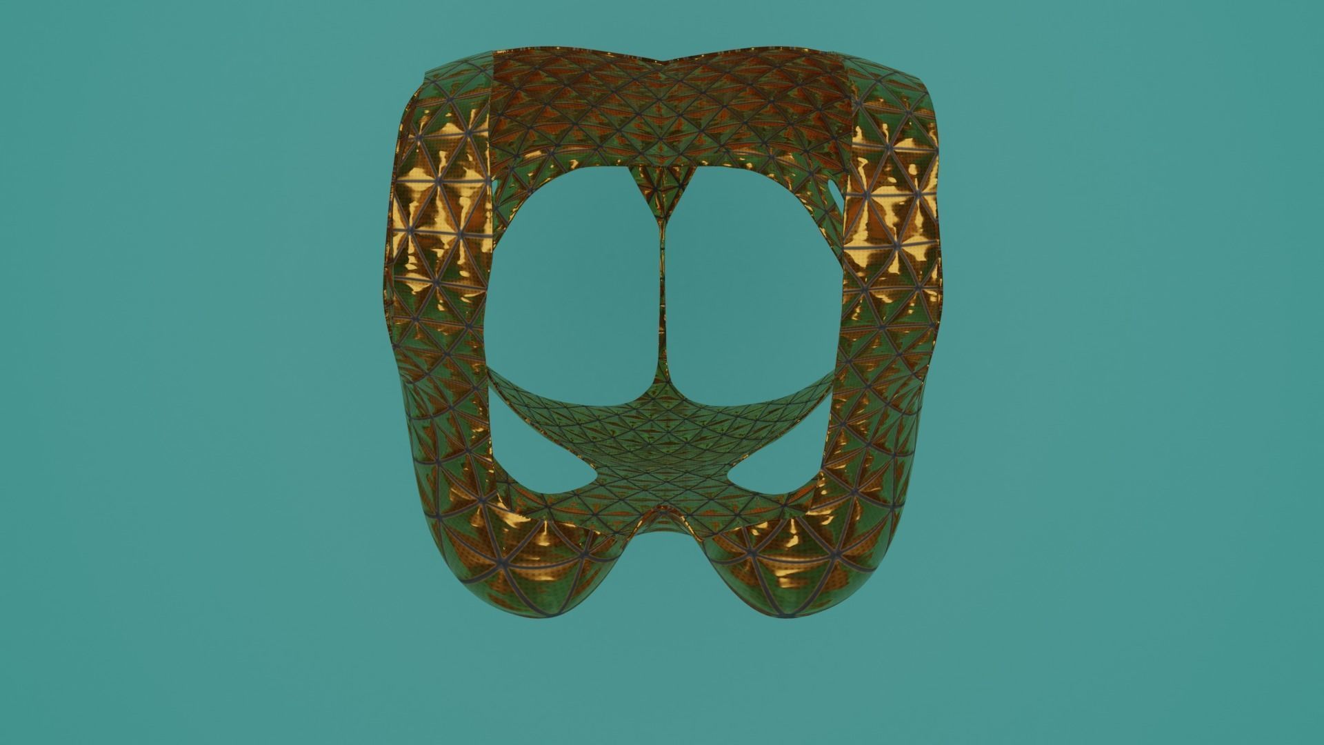 Swimsuit golden Low-poly 3D model_5