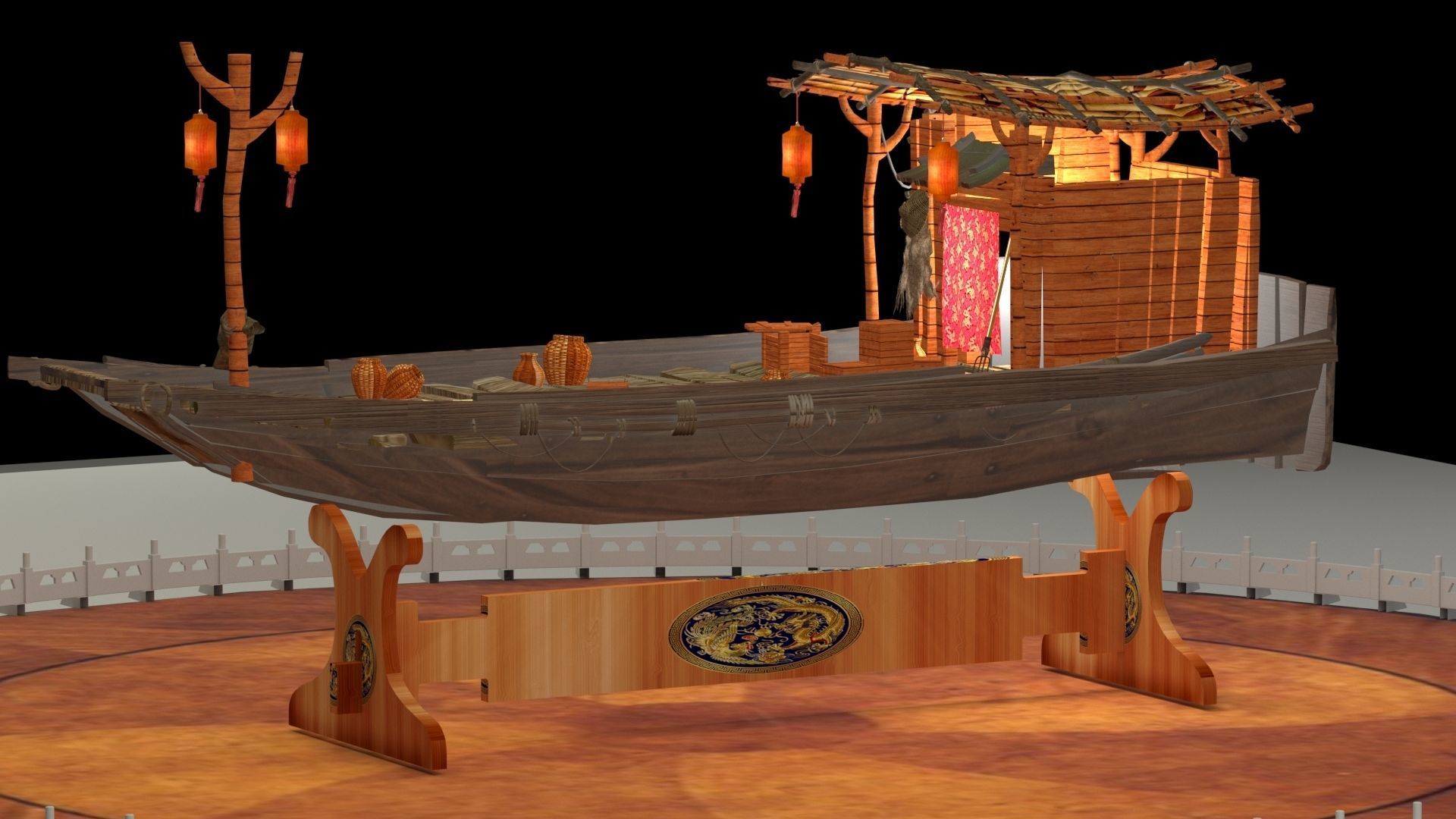 Chinese fishing boat 3D model_1