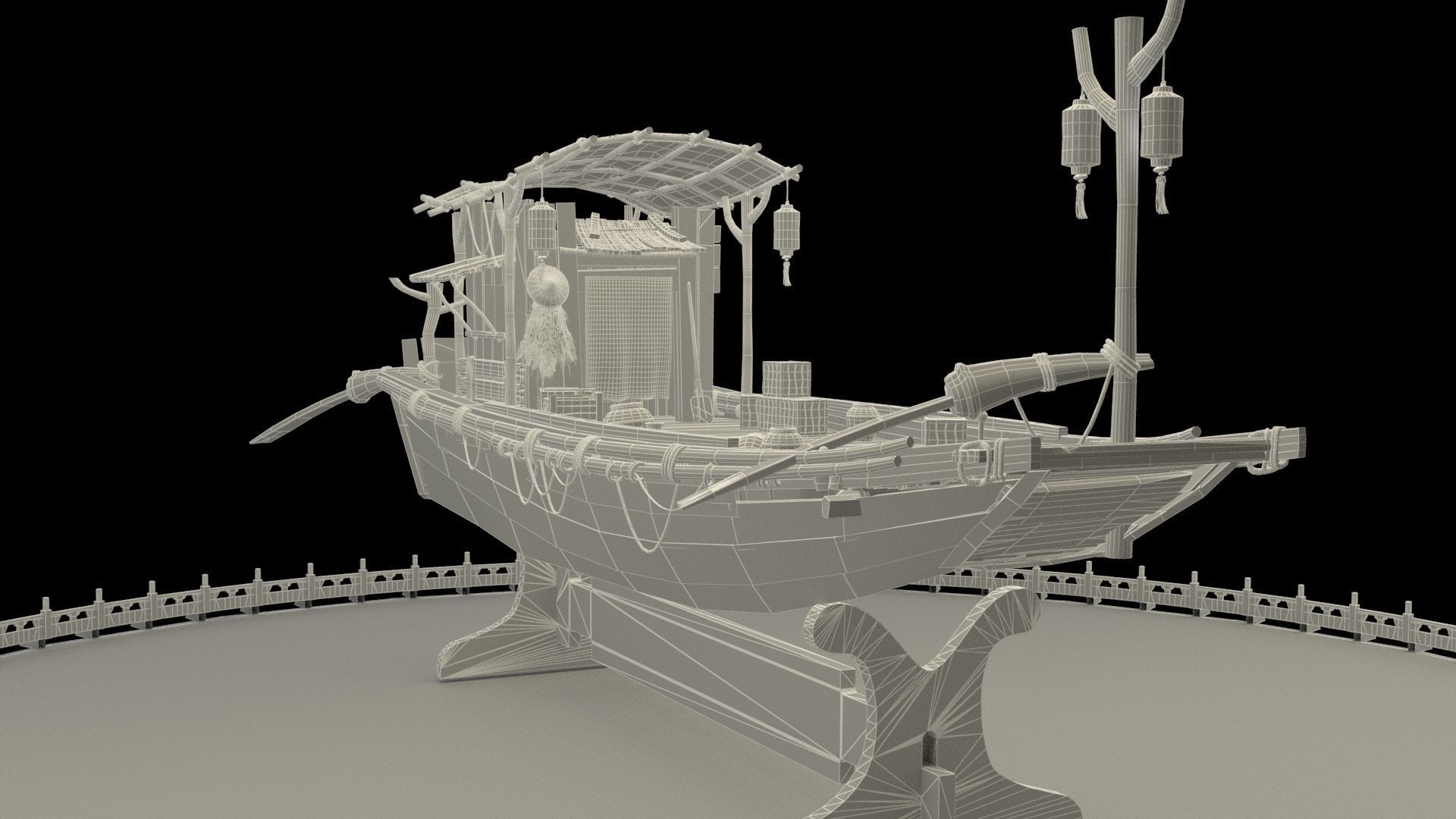 Chinese fishing boat 3D model_6