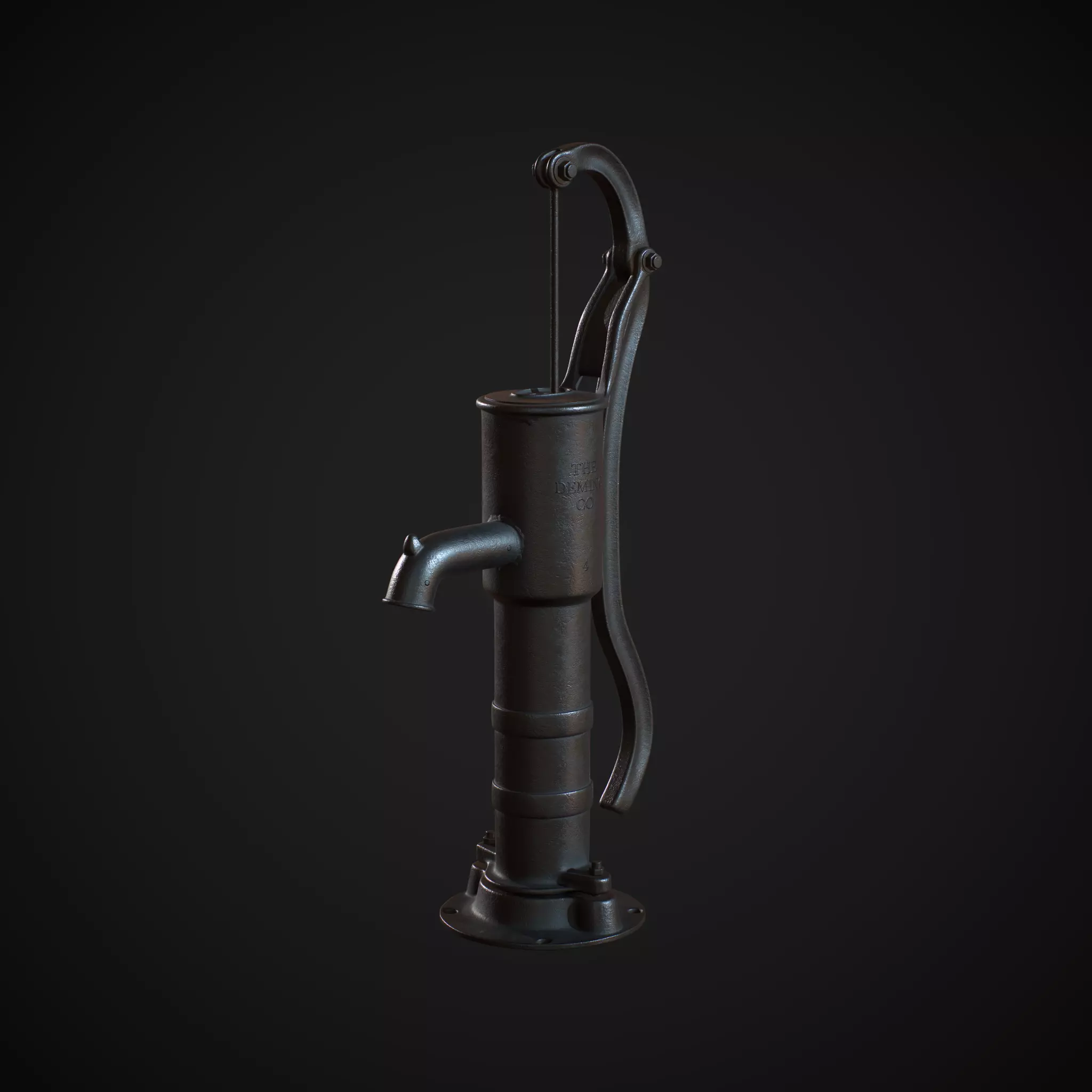 Hand Pump Water High Poly 3D model_0