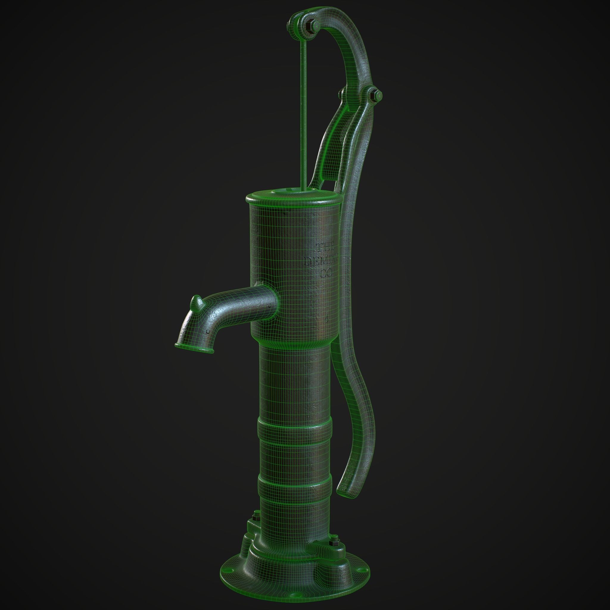 Hand Pump Water High Poly 3D model_8