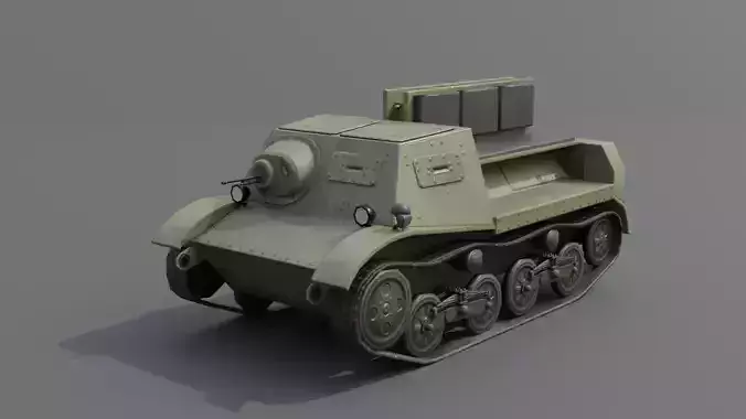 T-20 komsomolets armored tractor Low-poly 3D model