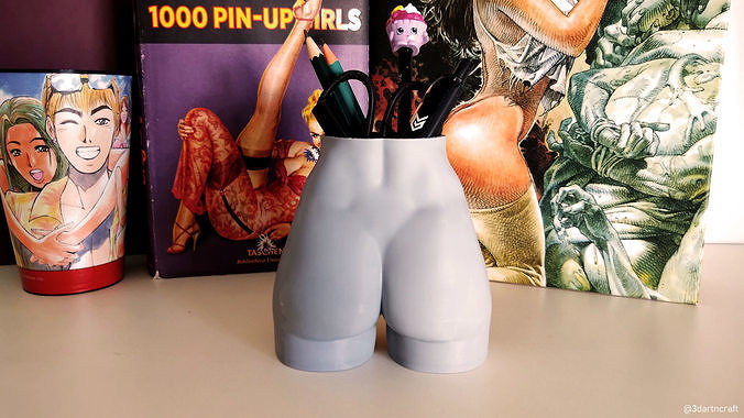 3D Printable Female Hips Holder Pot Presupported 3D print model