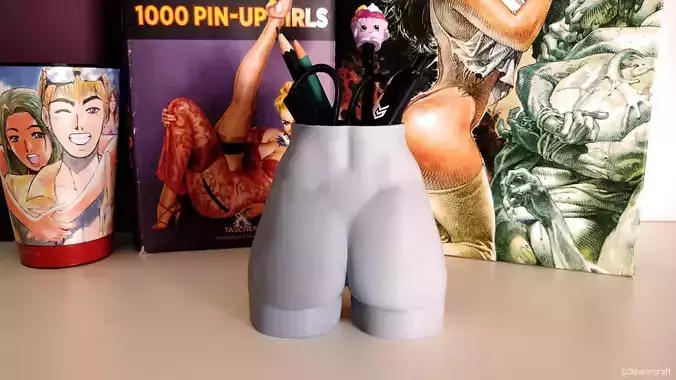 3D Printable Female Hips Holder Pot Presupported 3D print model