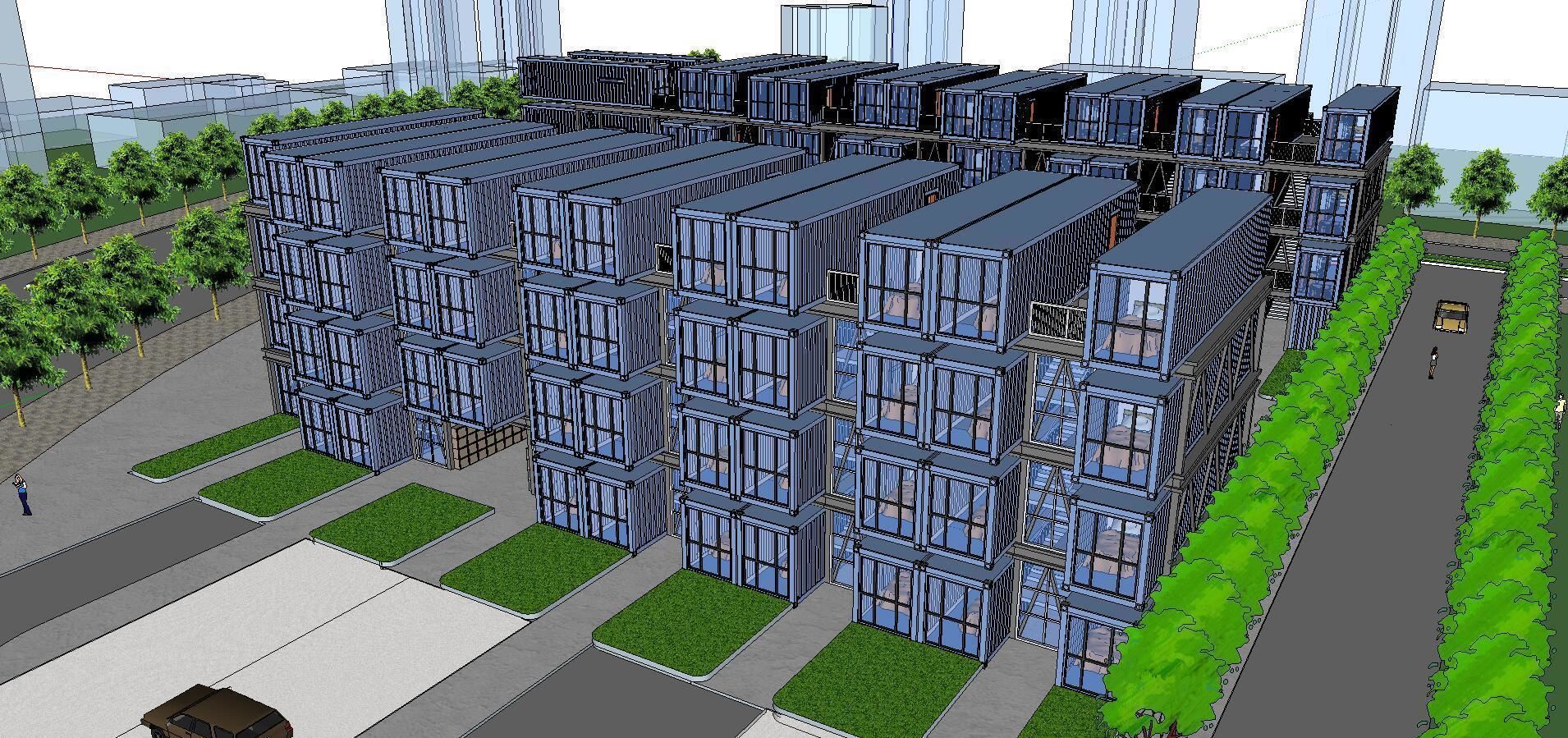 City Simple Art Building-Container-0140 3D model_2