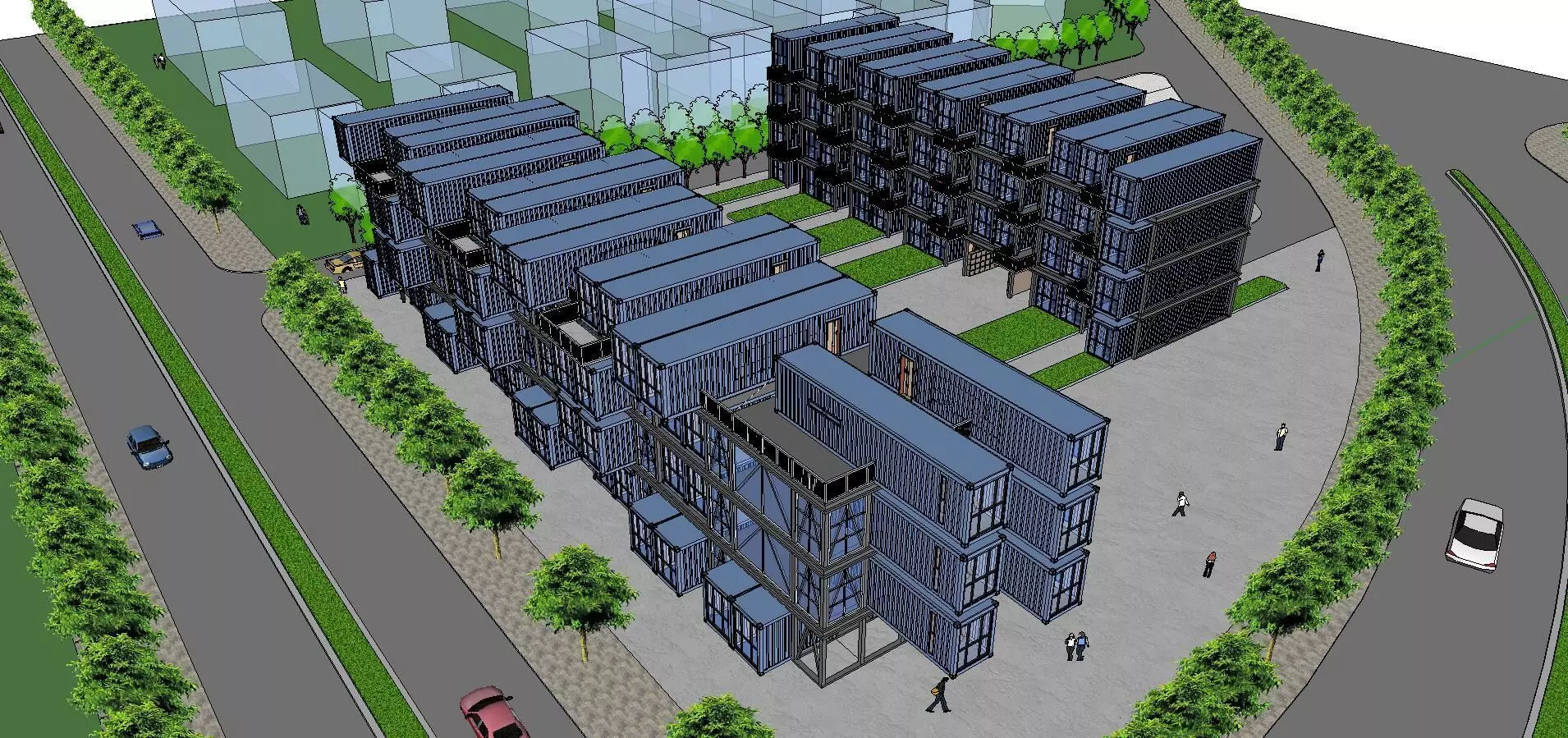 City Simple Art Building-Container-0140 3D model_0