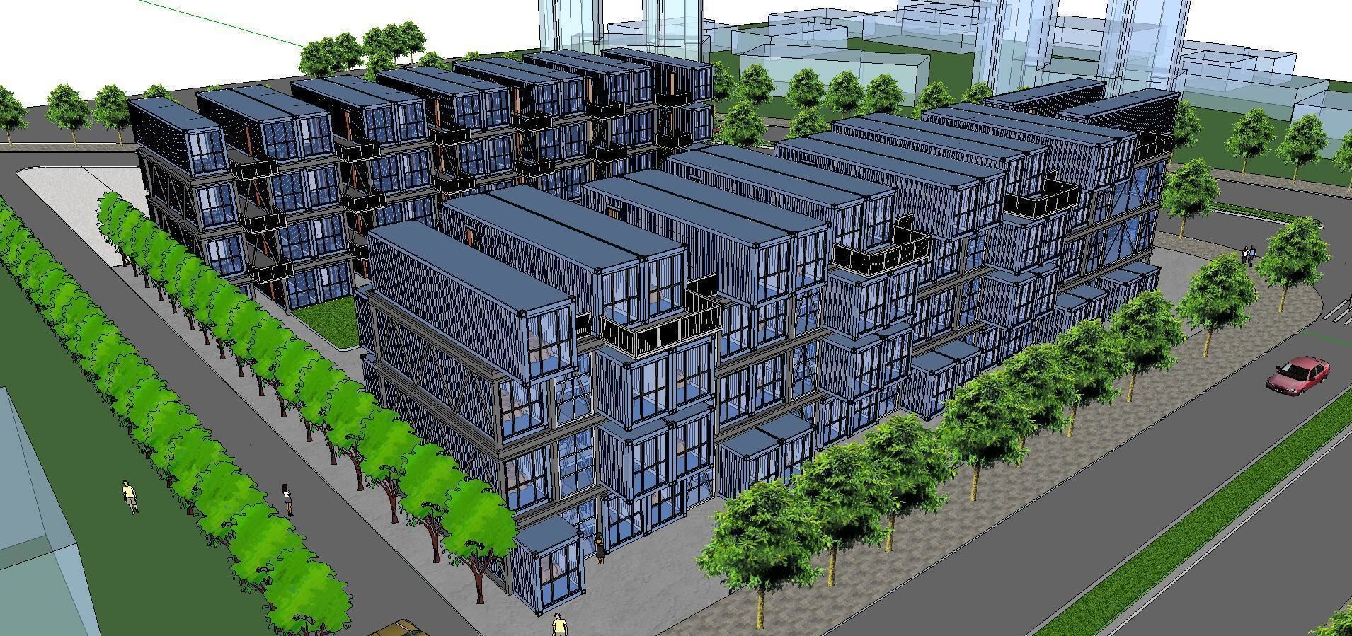 City Simple Art Building-Container-0140 3D model_4