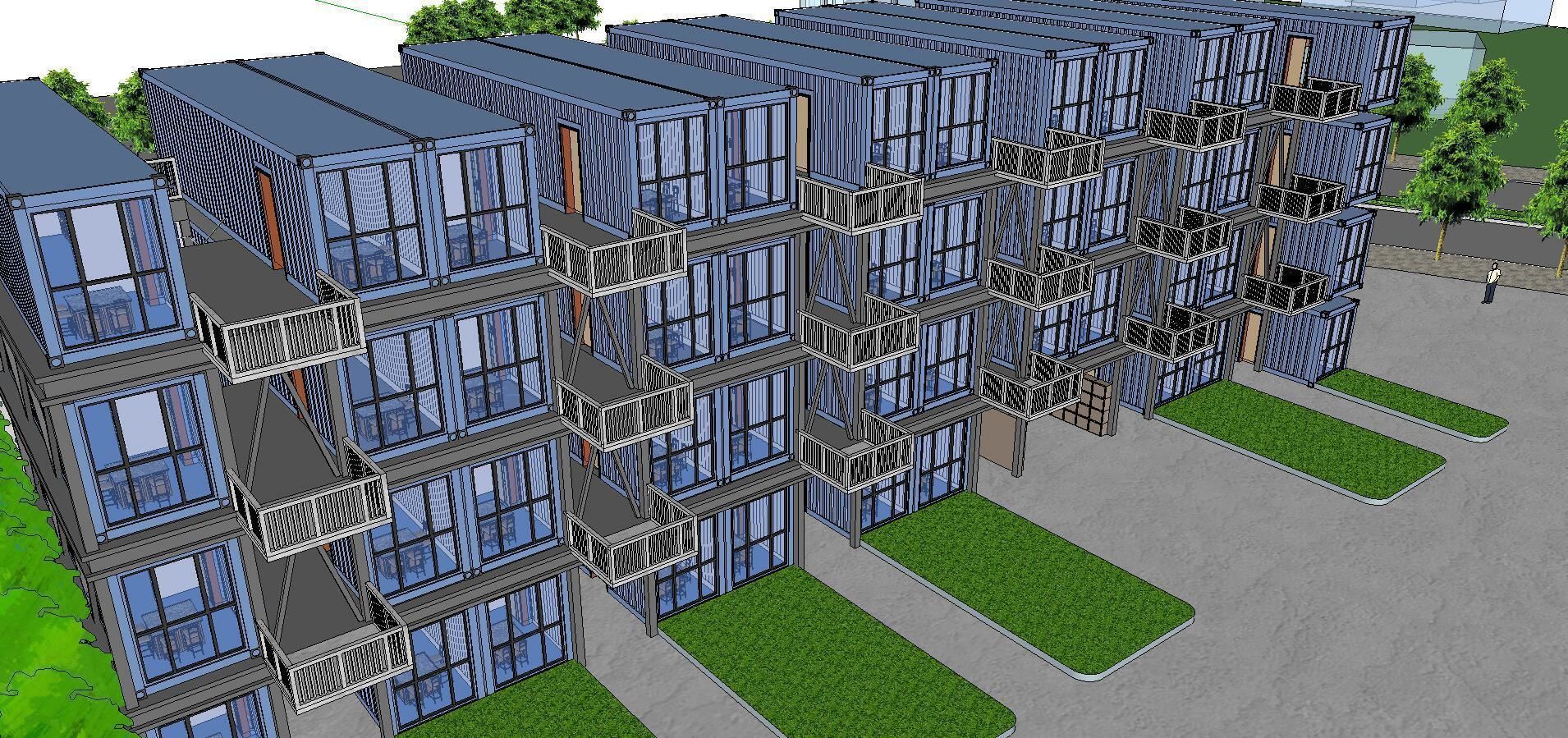 City Simple Art Building-Container-0140 3D model_3