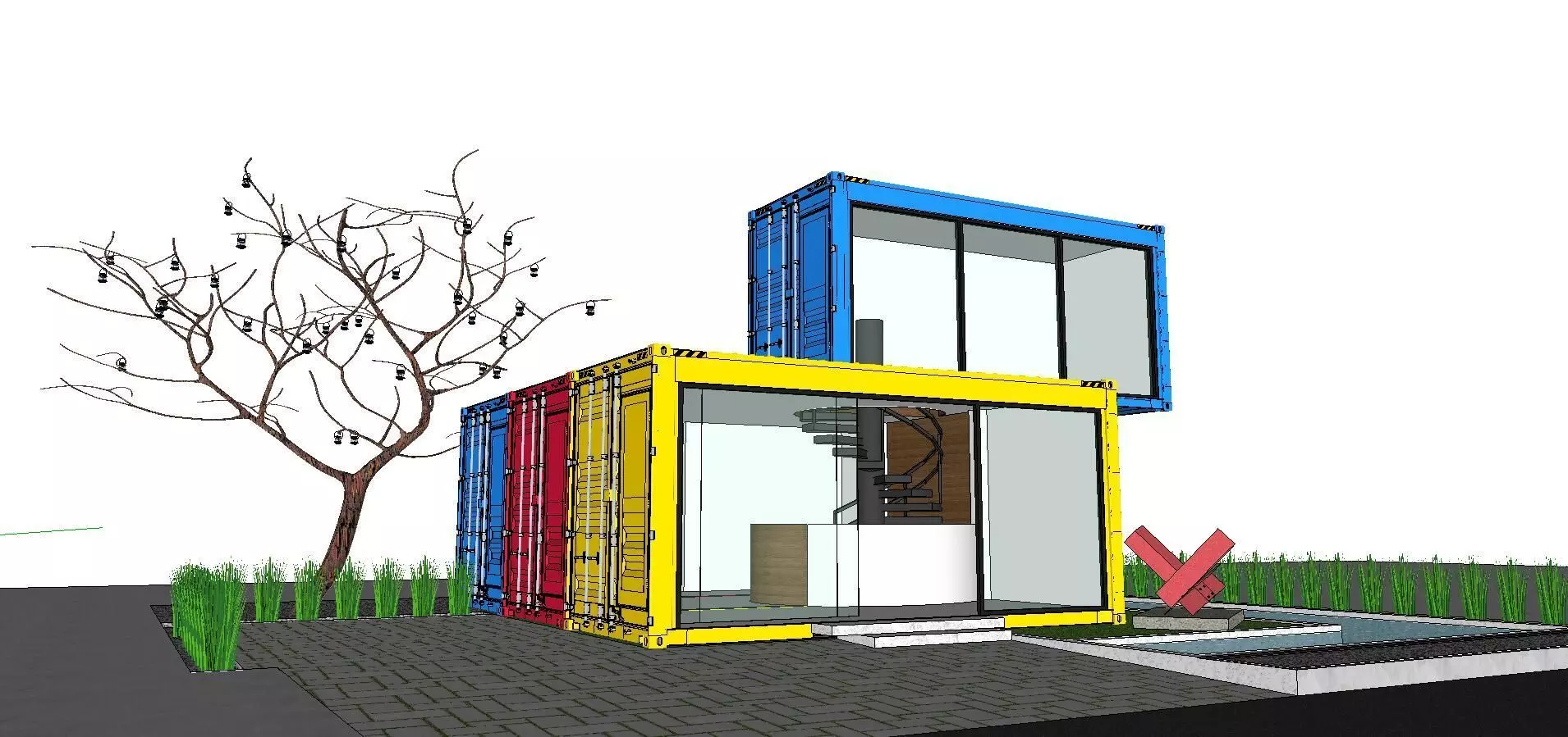 City Simple Art Building-Container-0143 3D model_0