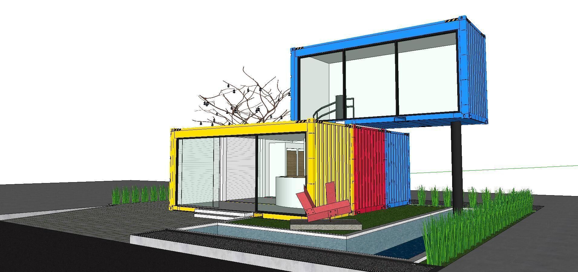 City Simple Art Building-Container-0143 3D model_1