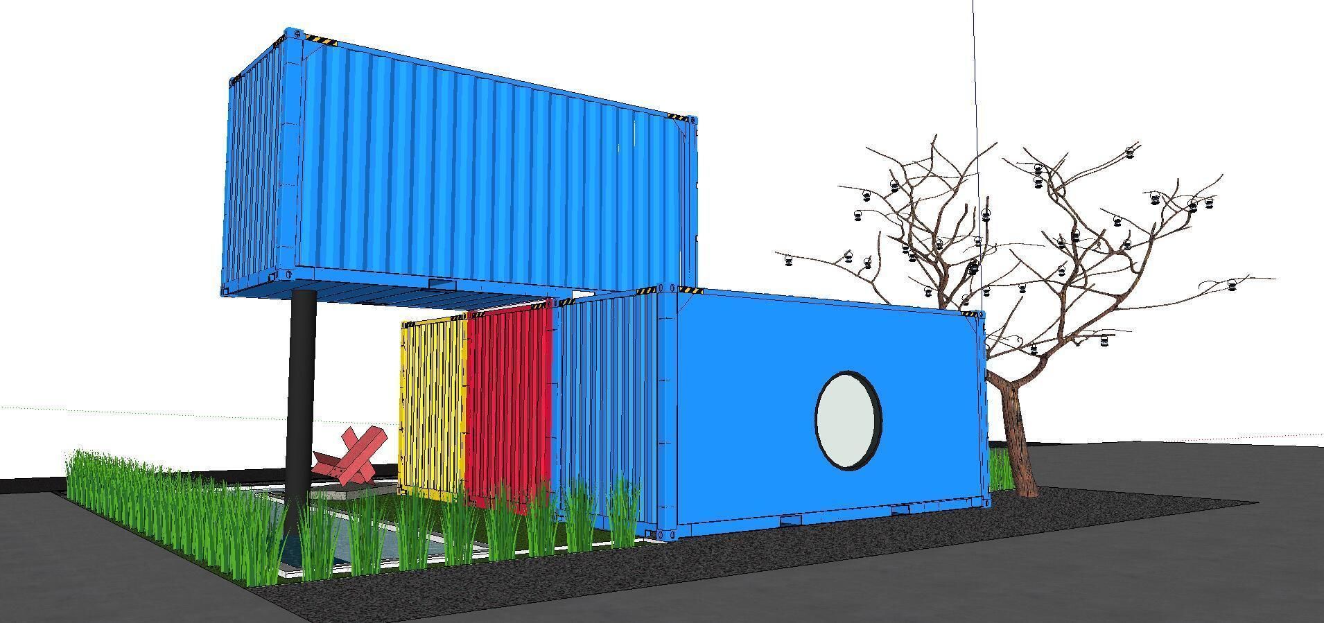 City Simple Art Building-Container-0143 3D model_2