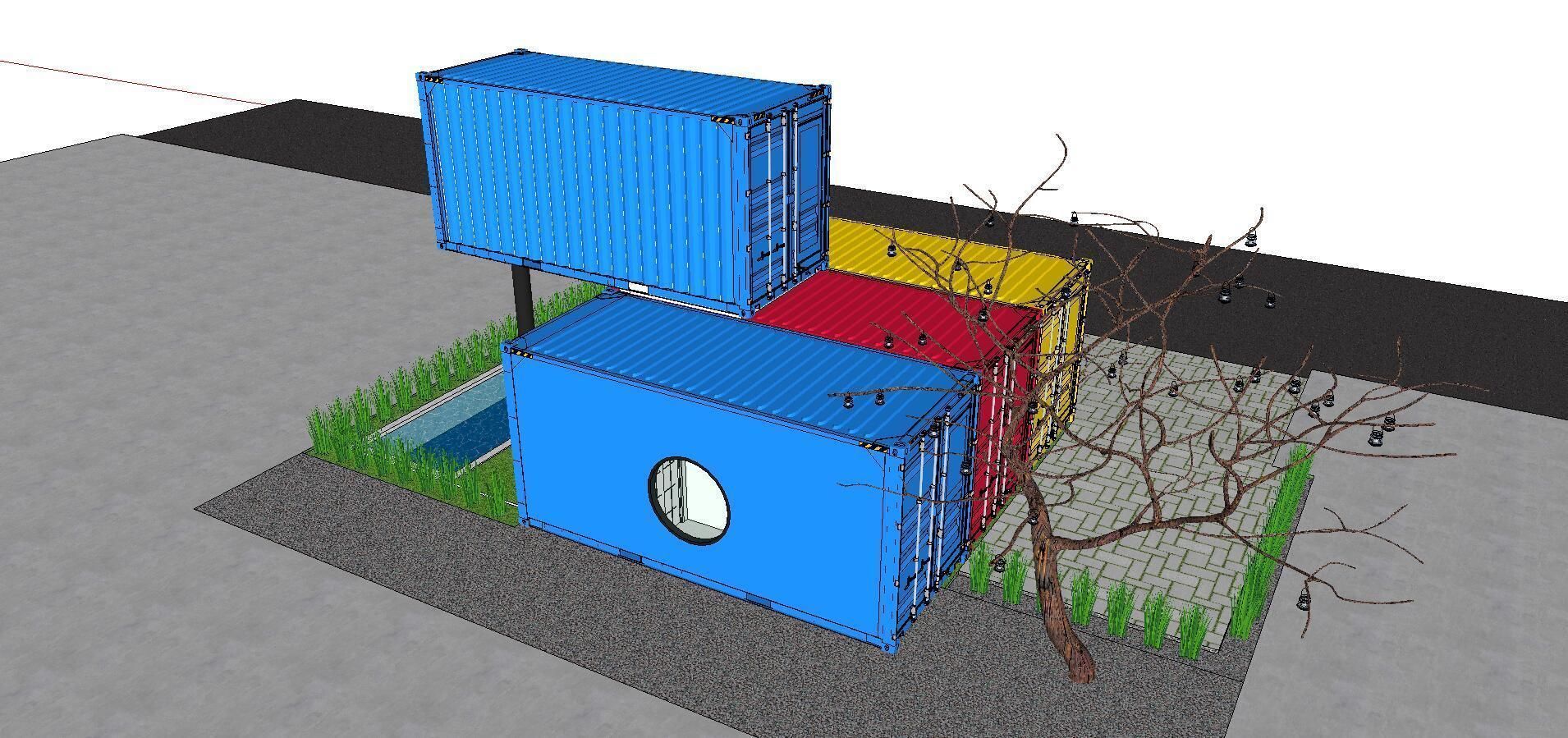 City Simple Art Building-Container-0143 3D model_3