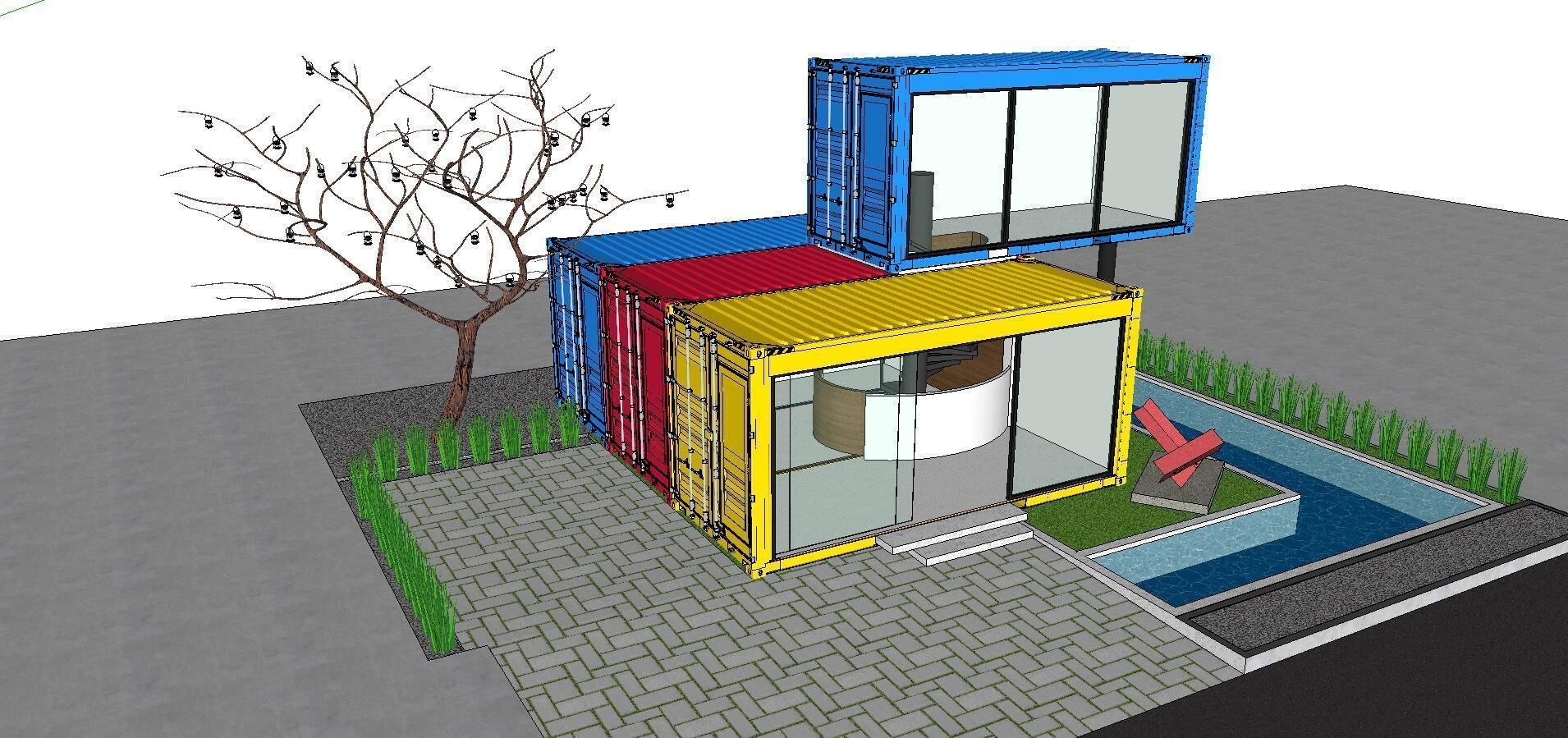 City Simple Art Building-Container-0143 3D model_4