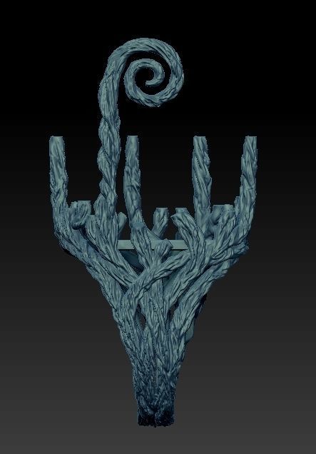 wood ring with a pattern 3D print model 3D model_19