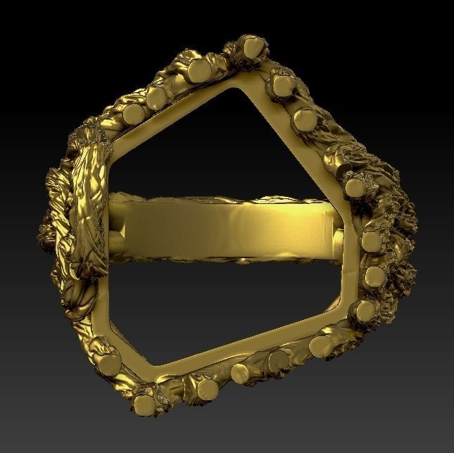 wood ring with a pattern 3D print model 3D model_10