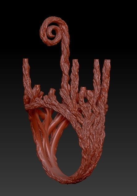 wood ring with a pattern 3D print model 3D model_15