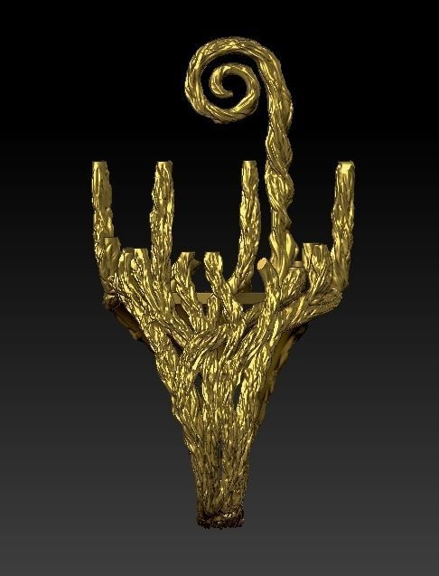 wood ring with a pattern 3D print model 3D model_6