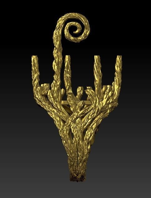 wood ring with a pattern 3D print model 3D model_8