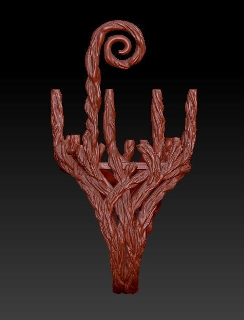 wood ring with a pattern 3D print model 3D model_27