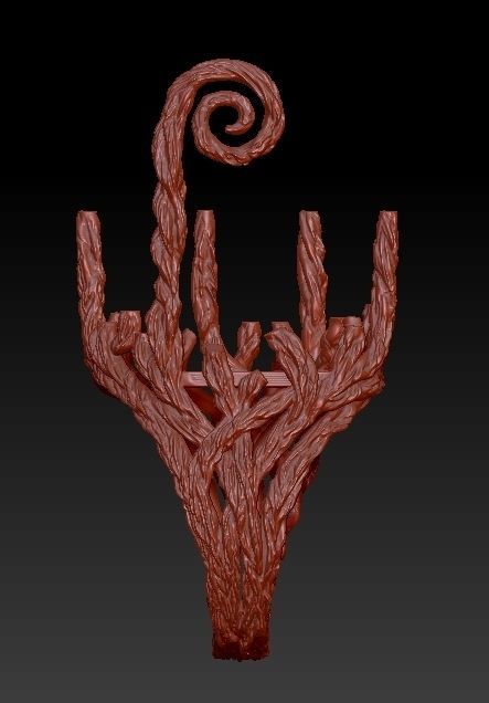 wood ring with a pattern 3D print model 3D model_13