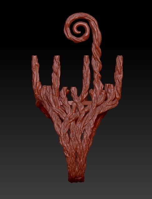 wood ring with a pattern 3D print model 3D model_3