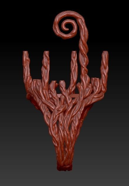 wood ring with a pattern 3D print model 3D model_12