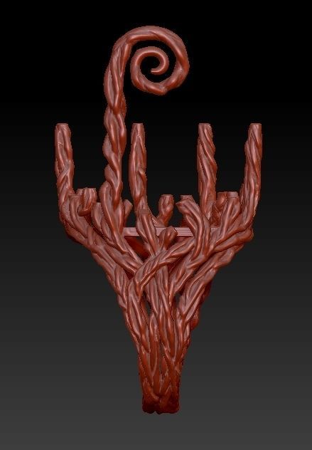 wood ring with a pattern 3D print model 3D model_22