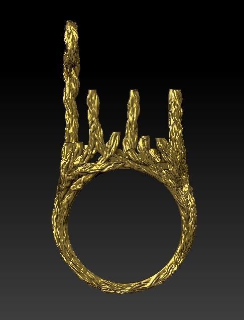 wood ring with a pattern 3D print model 3D model_9