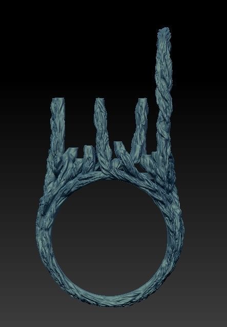 wood ring with a pattern 3D print model 3D model_18