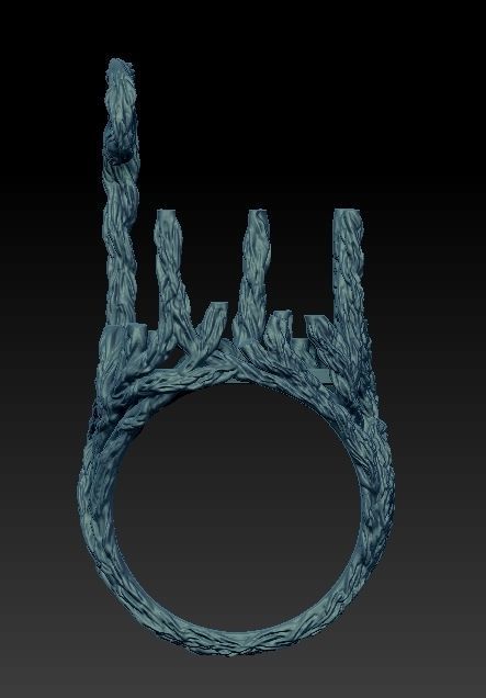 wood ring with a pattern 3D print model 3D model_16