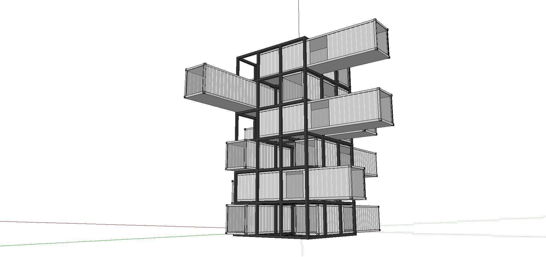 City Simple Art Building-Container-0269 3D model_2
