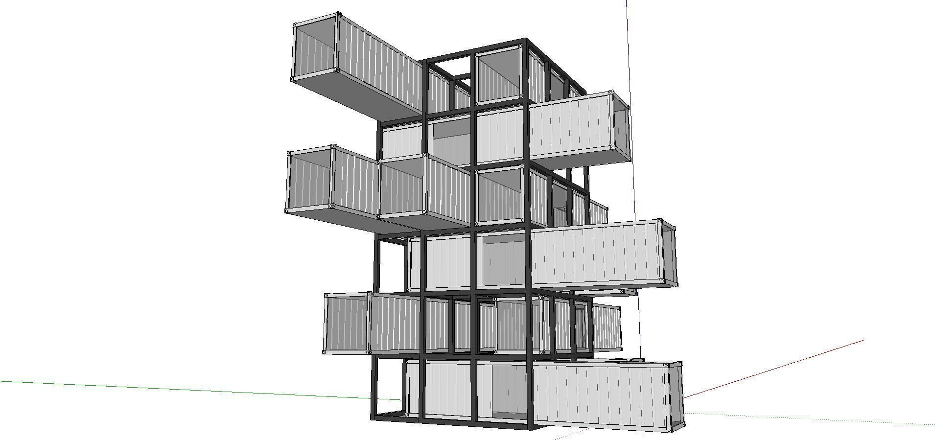 City Simple Art Building-Container-0269 3D model_1