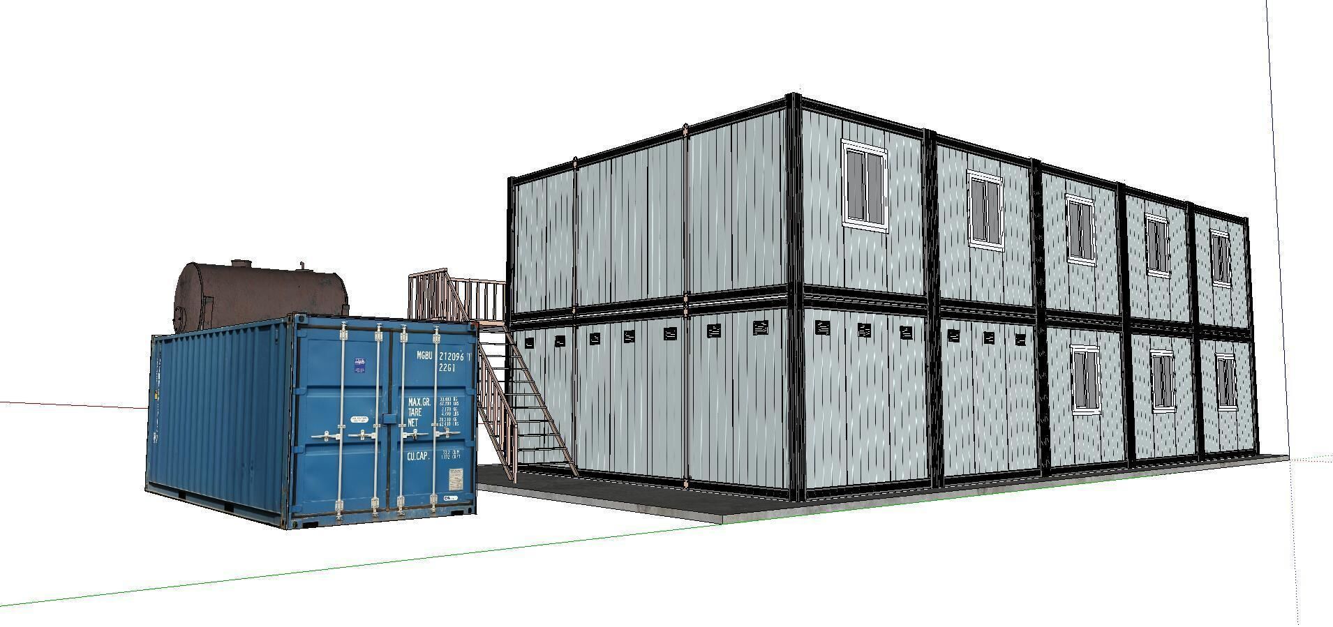 City Simple Art Building-Container-0240 3D model_2