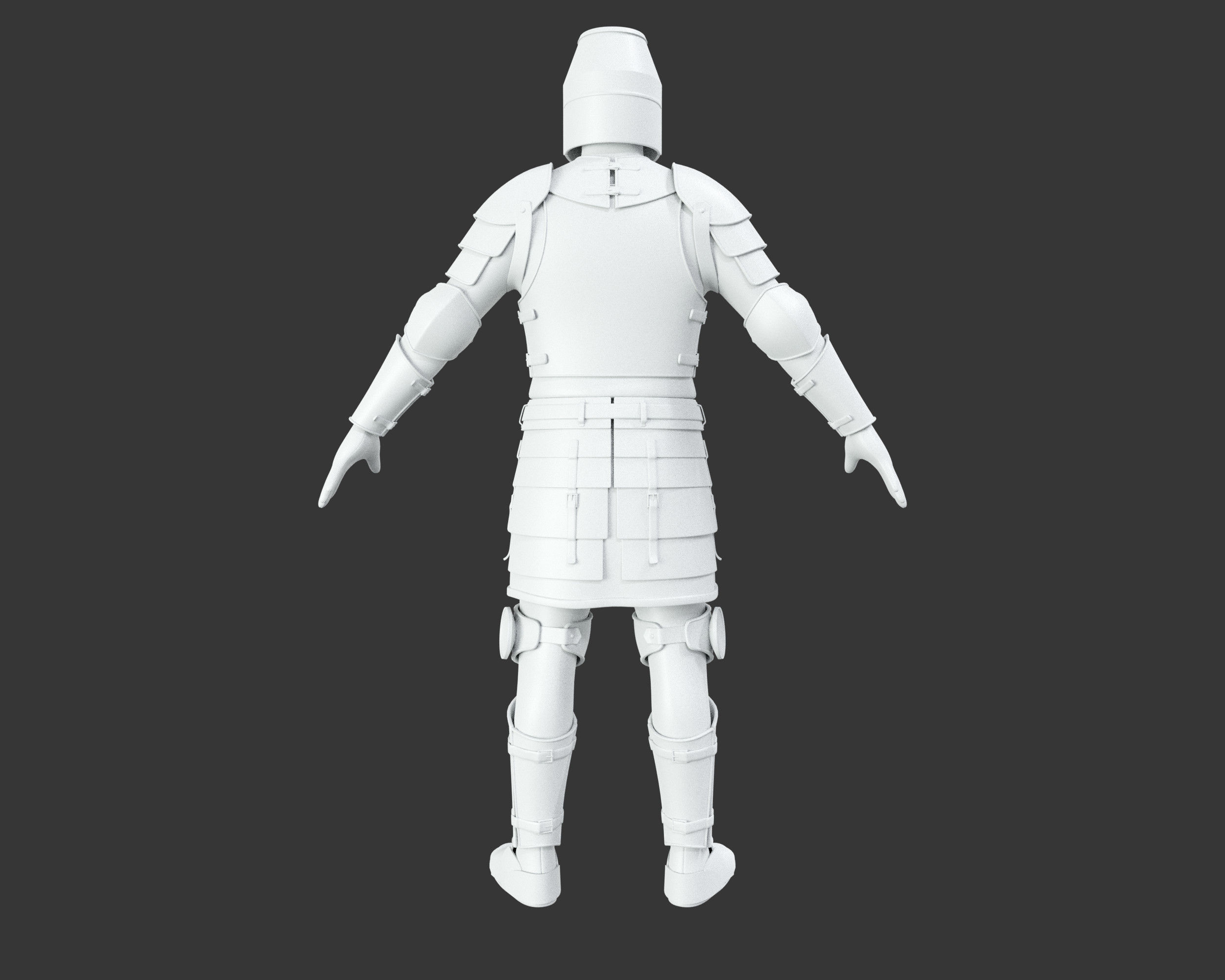 Medieval Knightly Armor Suit Low-poly 3D model_13