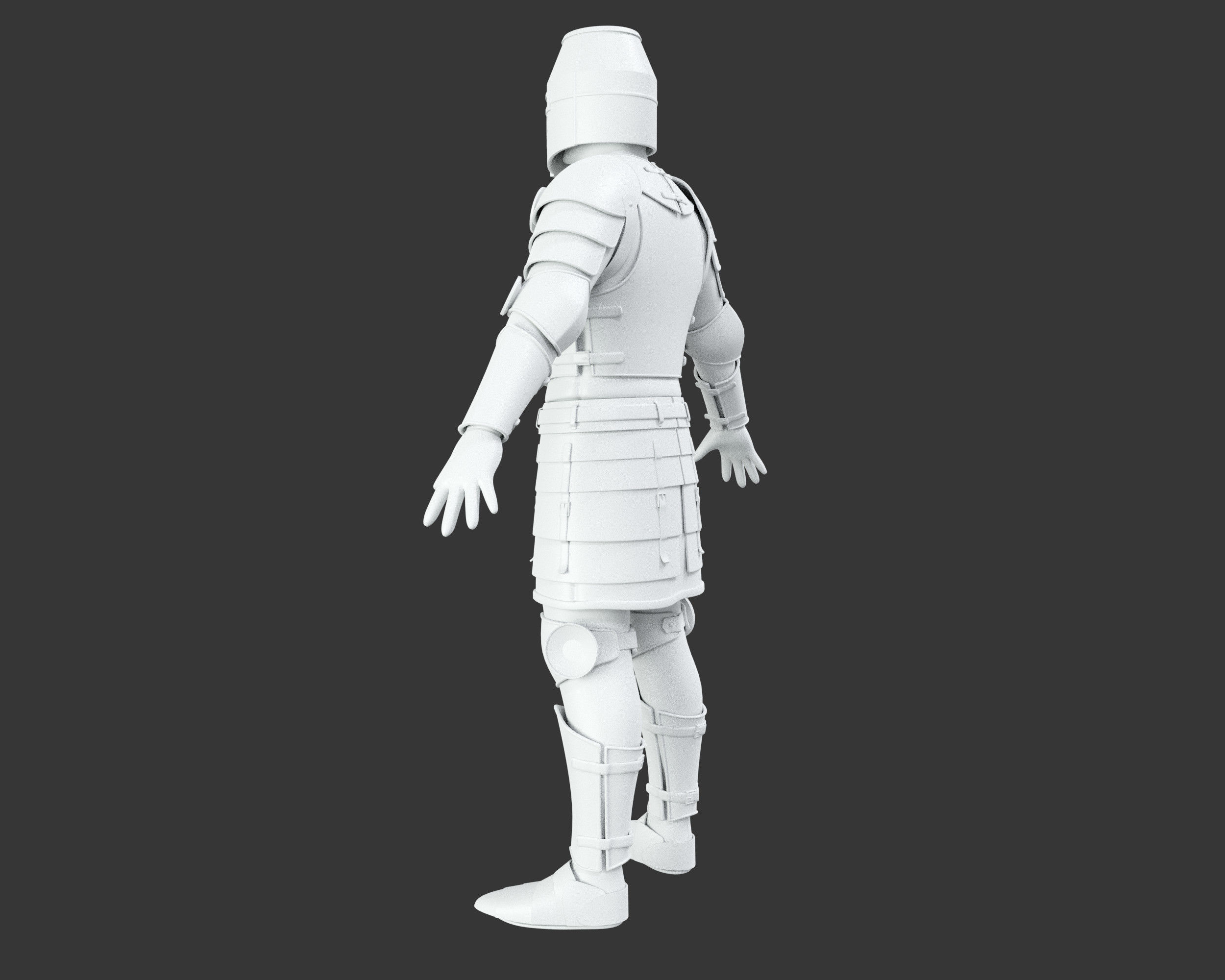 Medieval Knightly Armor Suit Low-poly 3D model_12