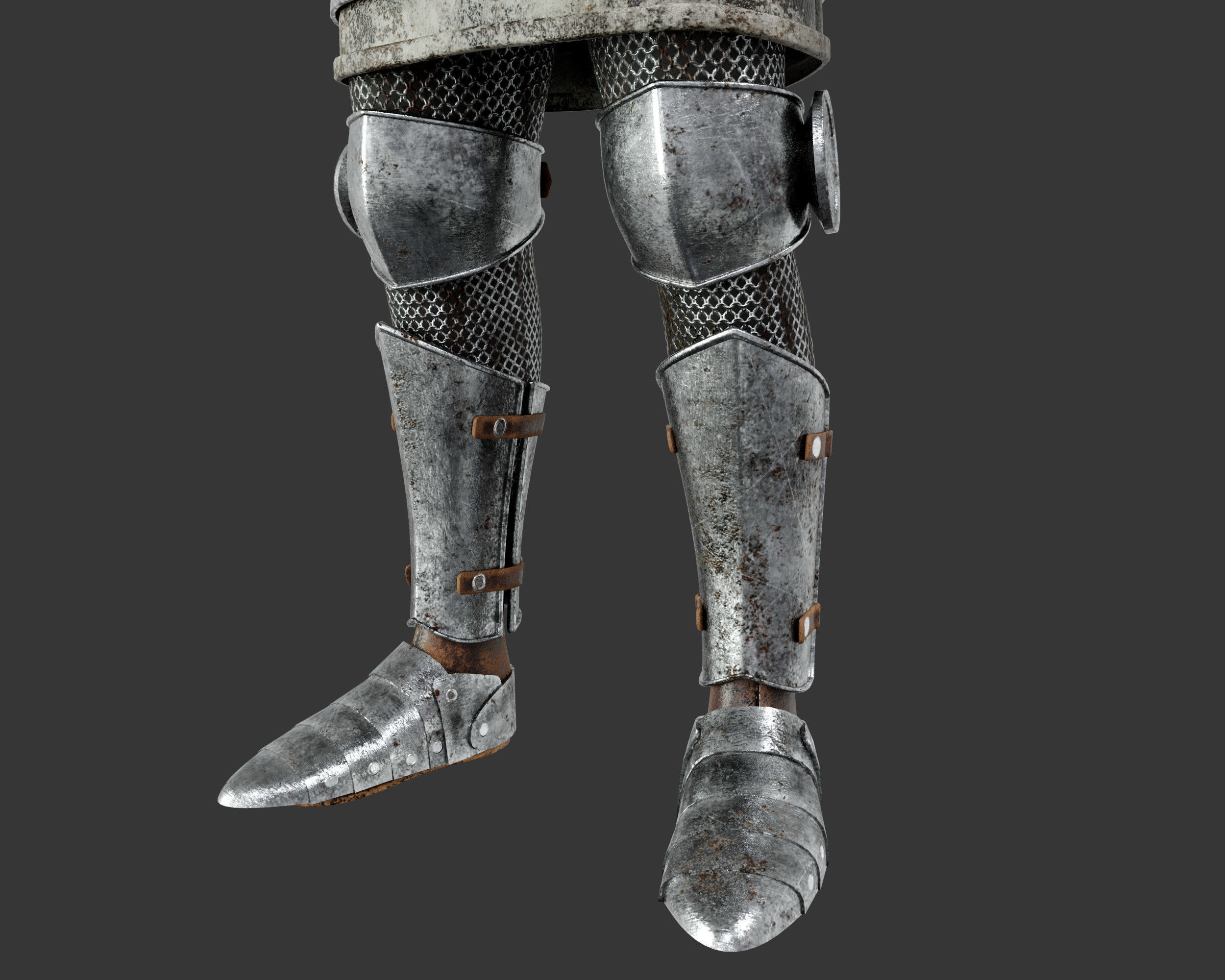 Medieval Knightly Armor Suit Low-poly 3D model_31