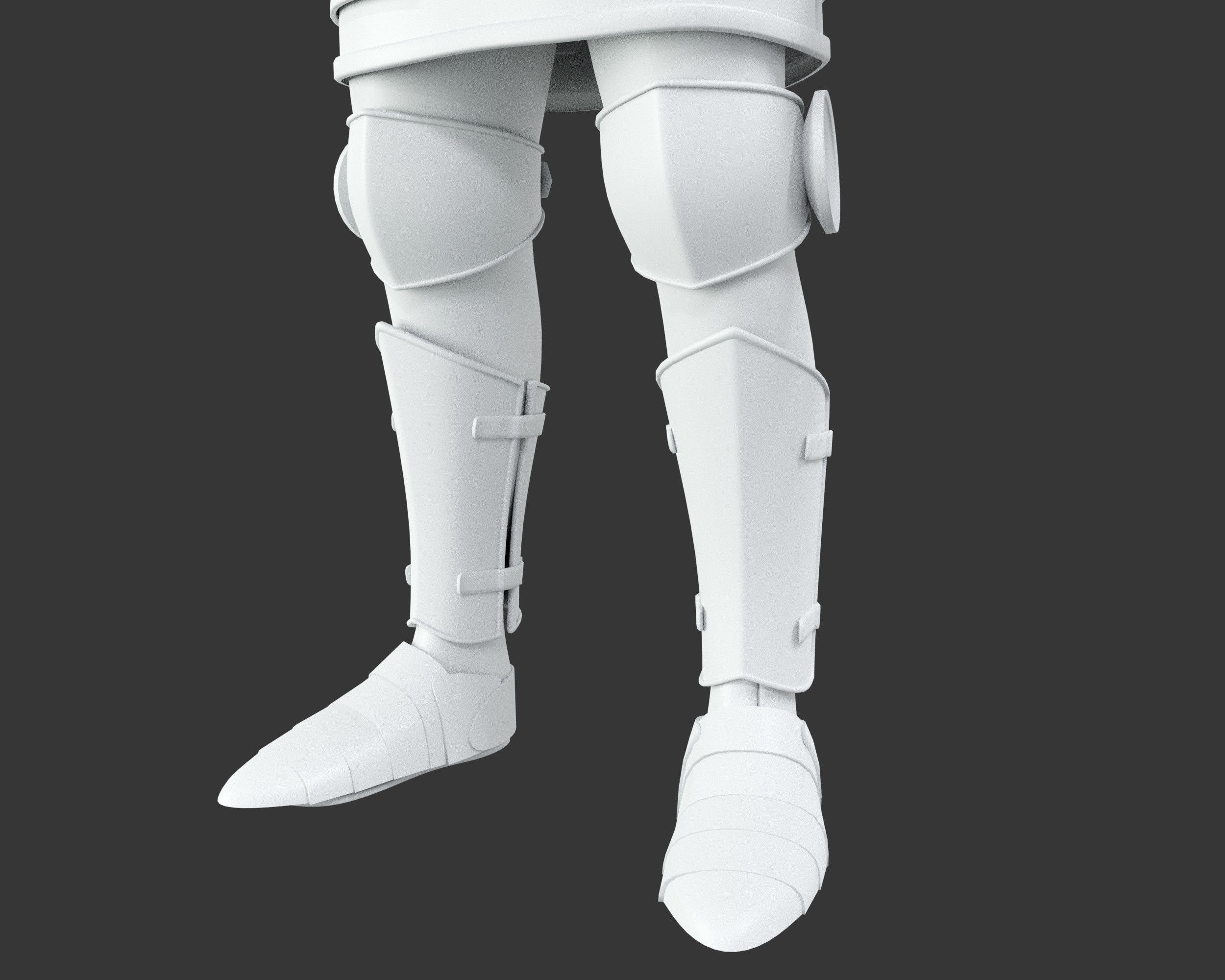 Medieval Knightly Armor Suit Low-poly 3D model_32