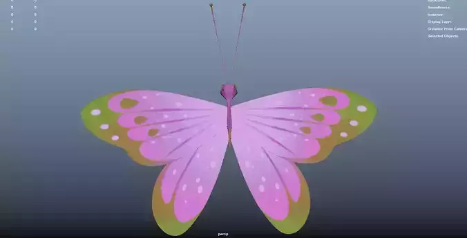Butterfly Rigged Low-poly 3D model