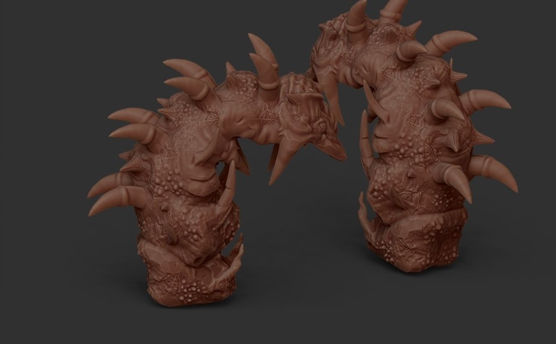 creature spizer bust sculpt 3D model_5