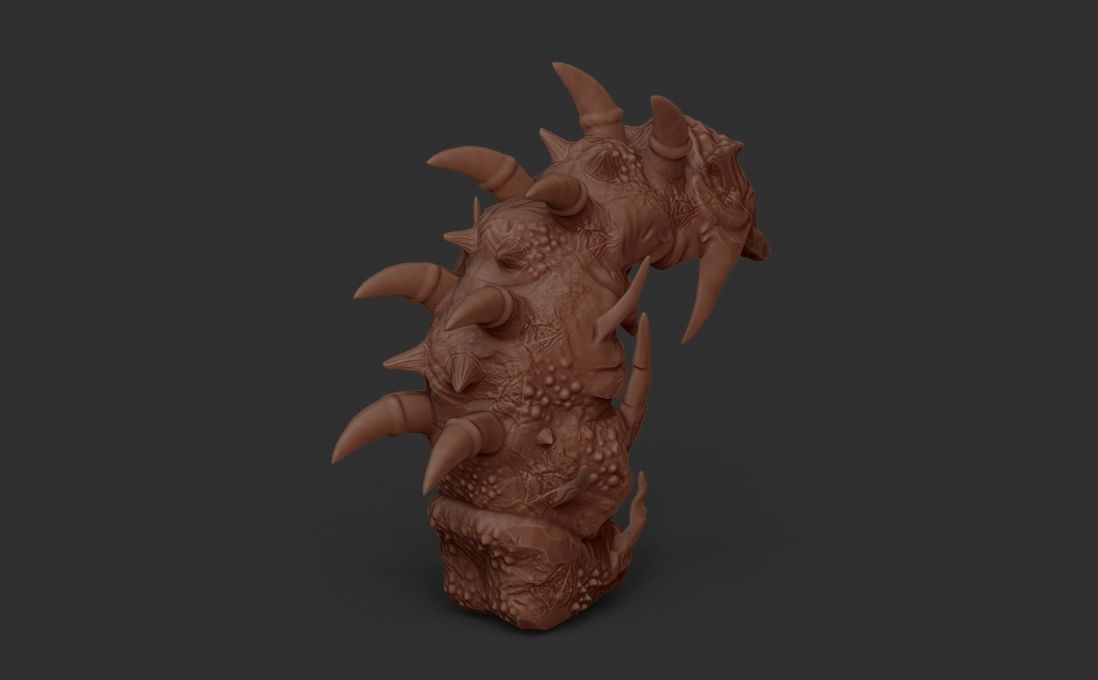 creature spizer bust sculpt 3D model_1