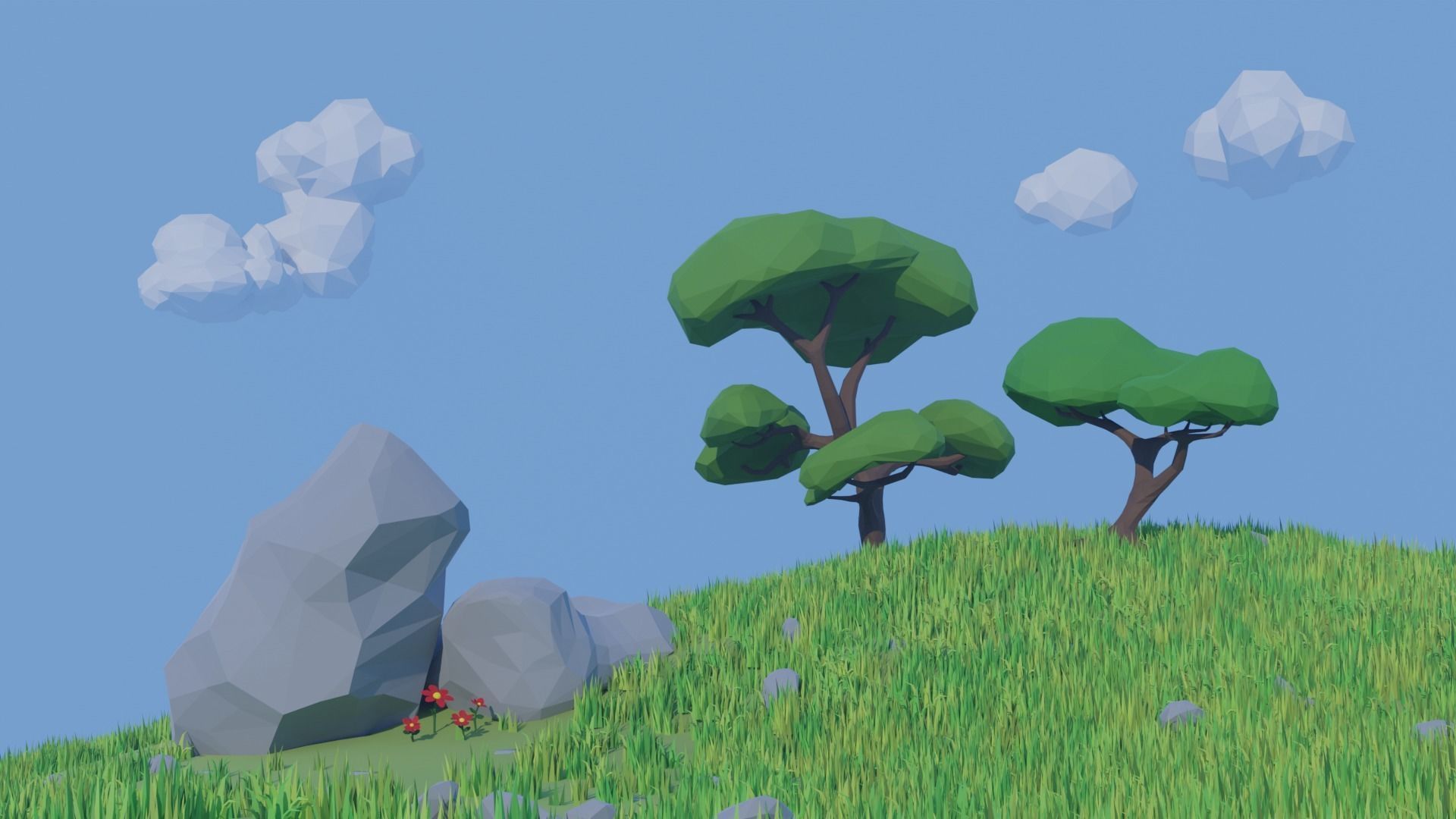 SALE 2021 Low Poly Nature Pack - AR-VR - Game Ready Low-poly 3D model_5