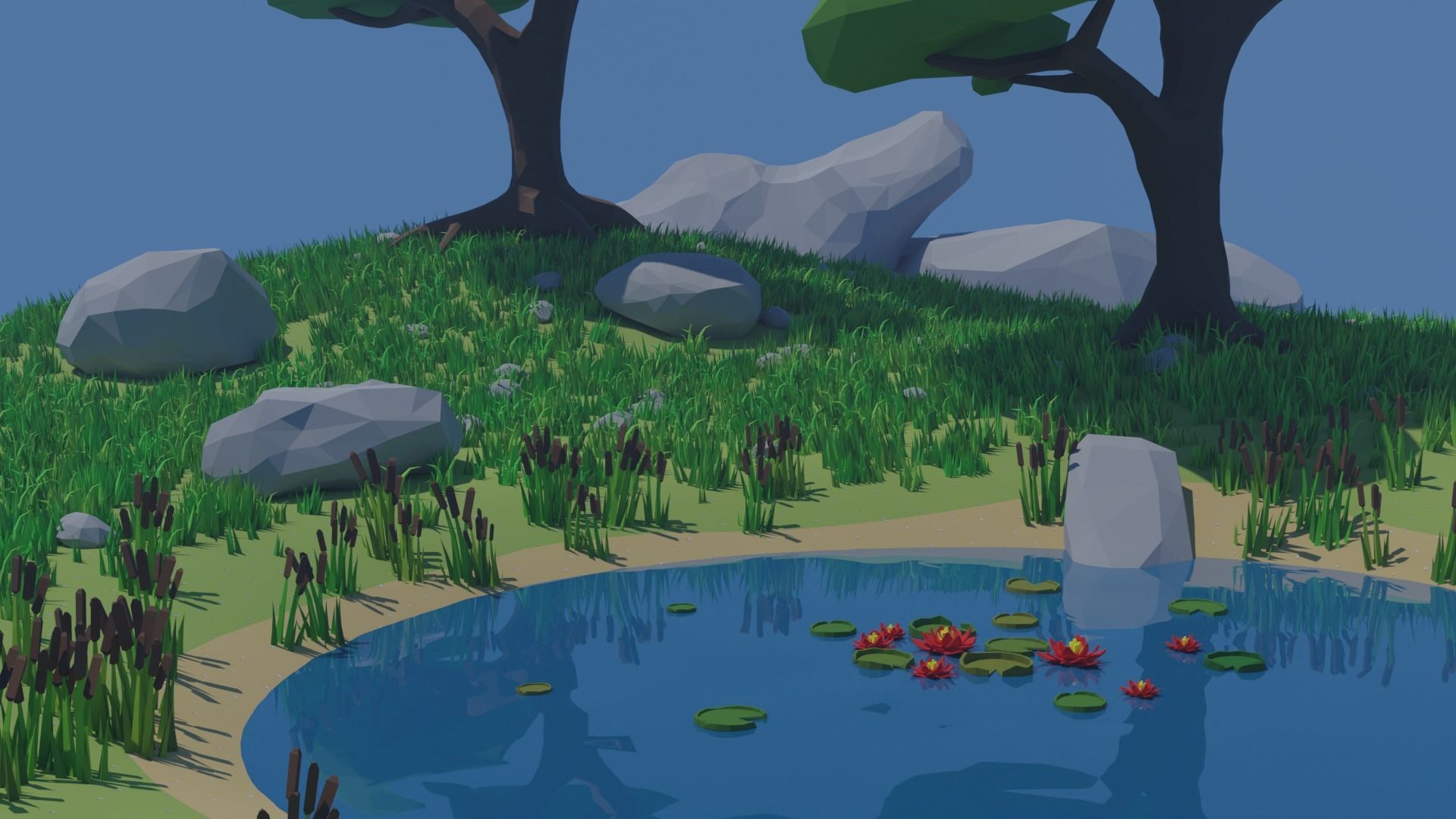 SALE 2021 Low Poly Nature Pack - AR-VR - Game Ready Low-poly 3D model_1