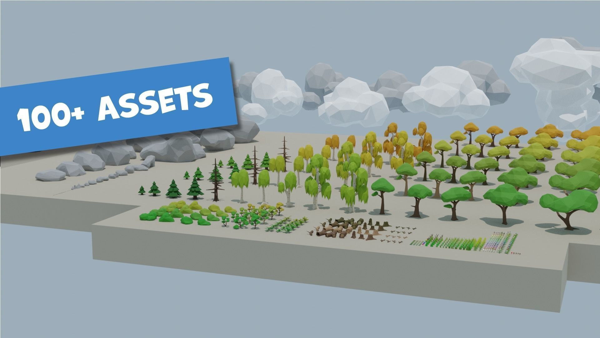 SALE 2021 Low Poly Nature Pack - AR-VR - Game Ready Low-poly 3D model_6