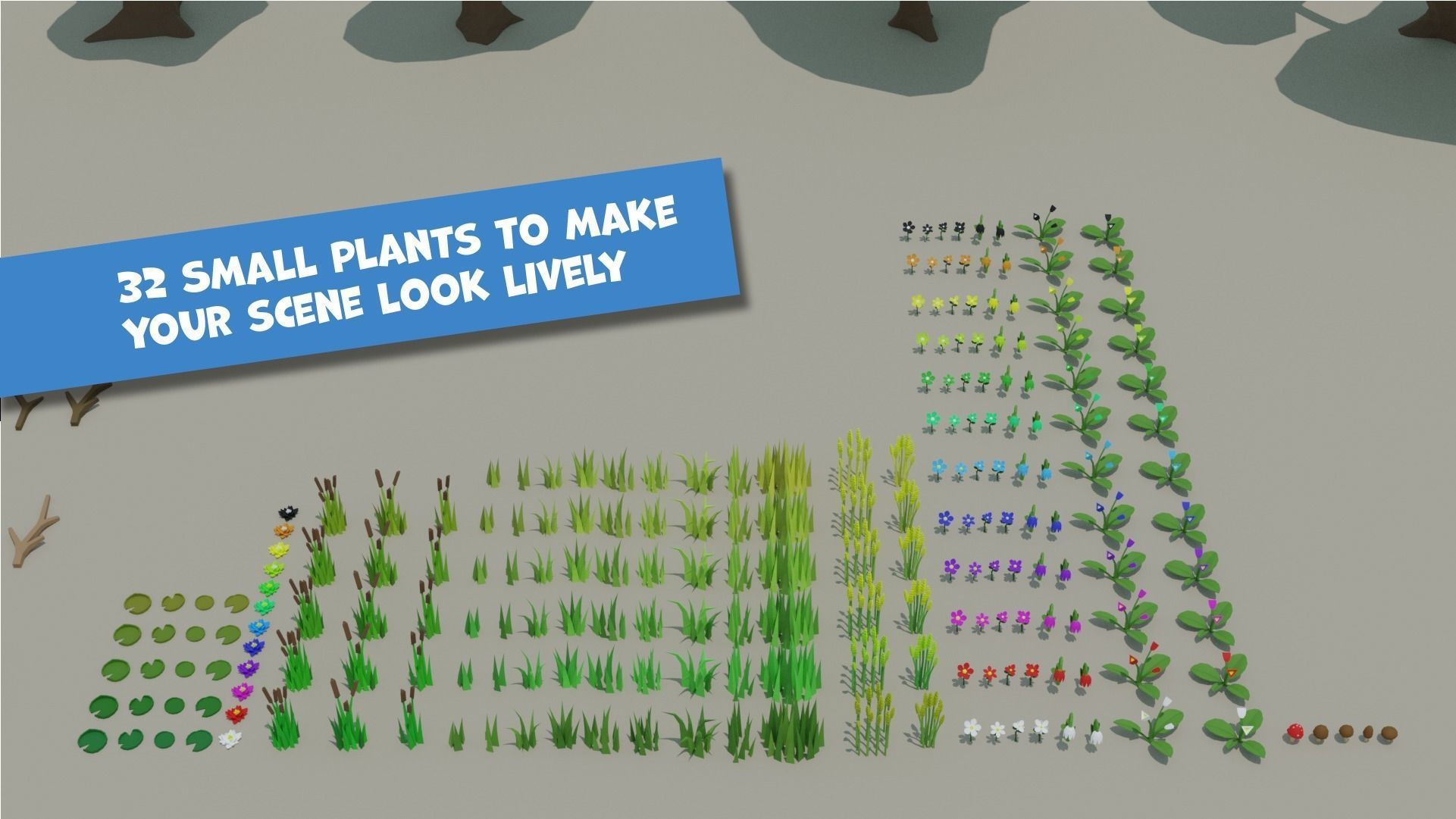 SALE 2021 Low Poly Nature Pack - AR-VR - Game Ready Low-poly 3D model_9