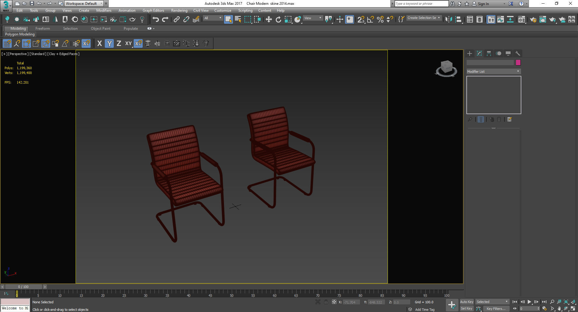 Chair modern  Low-poly 3D model_15