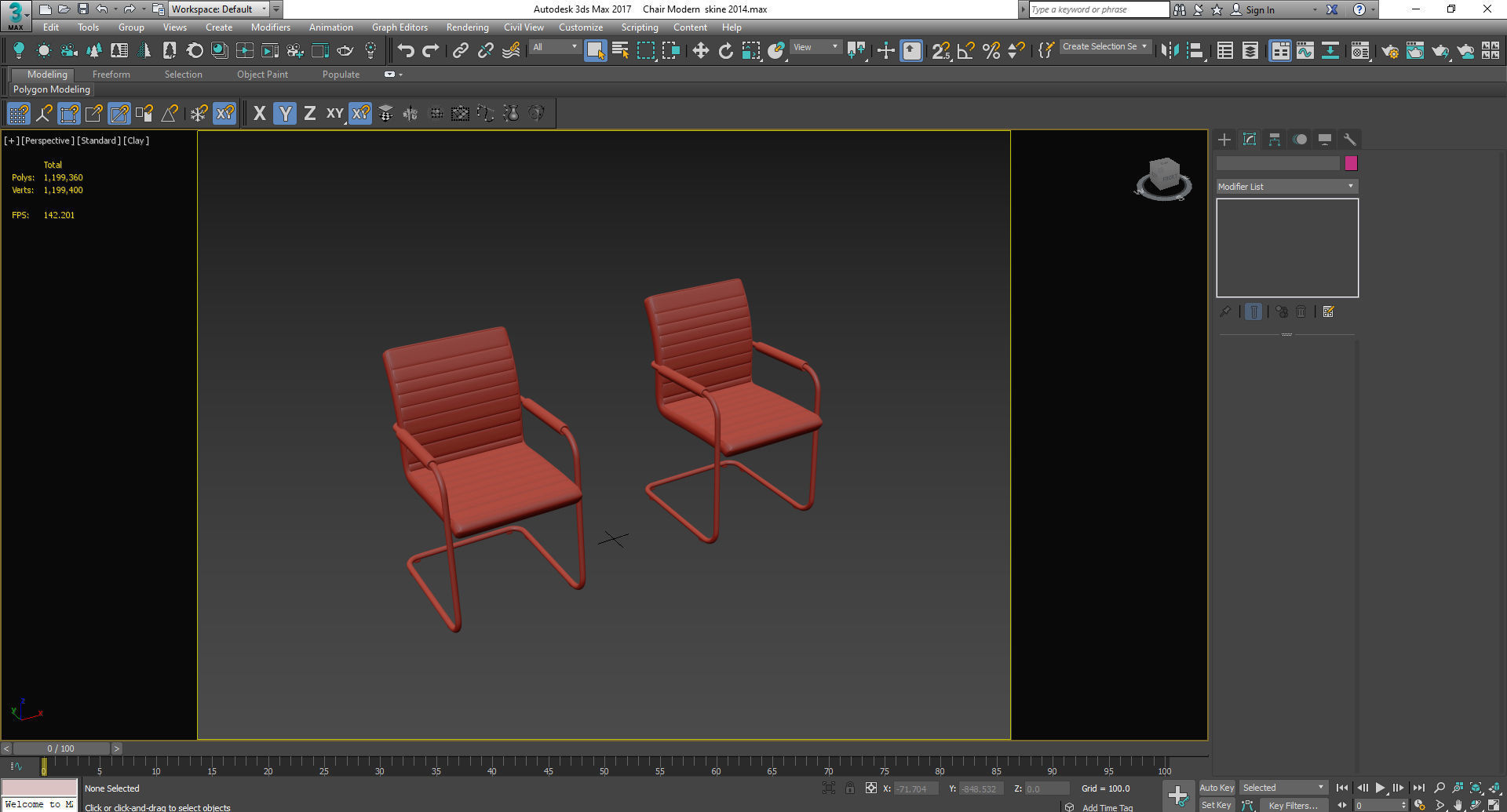 Chair modern  Low-poly 3D model_13